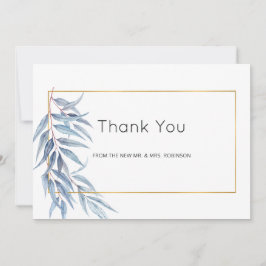 Tarjeta De Agradecimiento Eucalyptus geométrico deja Boda