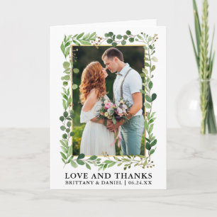 Tarjeta De Agradecimiento Eucalyptus Gold Love Gracias Follado