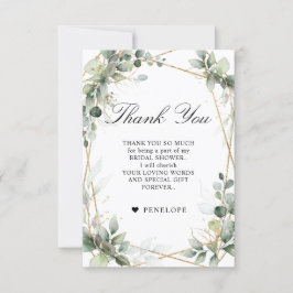 Tarjeta De Agradecimiento Eucalyptus Greenery Botanical Bridal Shower