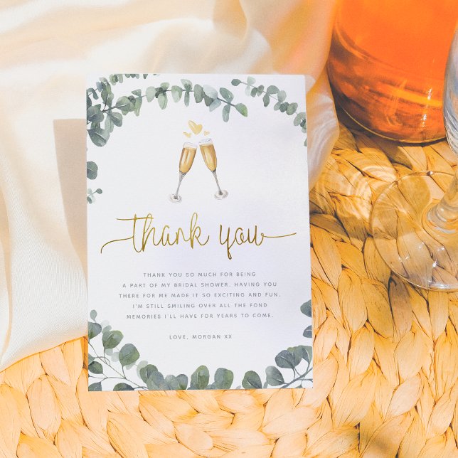 Tarjeta De Agradecimiento Eucalyptus Greenery Bridal Shower Gracias (Subido por el creador)