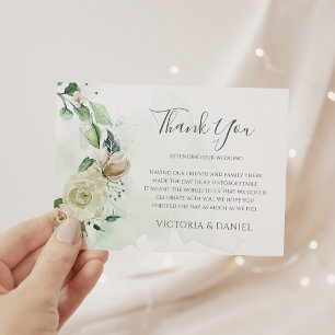 Tarjeta De Agradecimiento Eucalyptus Greenery deja a un elegante Boda floral