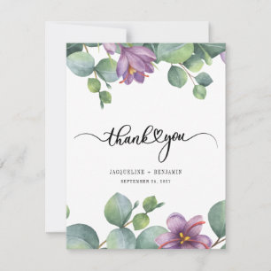 Tarjeta De Agradecimiento Eucalyptus Greenery Floral Boda Gracias