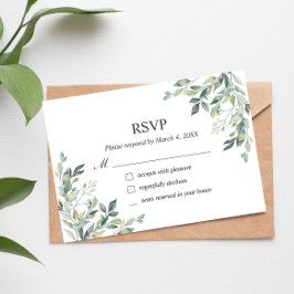 Tarjeta De Agradecimiento Eucalyptus Greenery Geometric RSVP Card