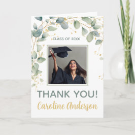 Tarjeta De Agradecimiento Eucalyptus Greenery Graduation Party