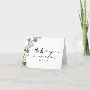 Tarjeta De Agradecimiento Eucalyptus Greenery Succulant Elegant Gracias