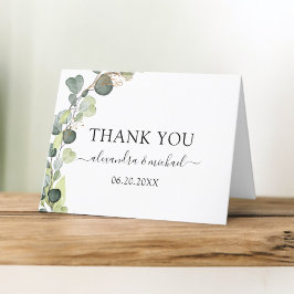 Tarjeta De Agradecimiento Eucalyptus Greenery Succulant Elegant Gracias