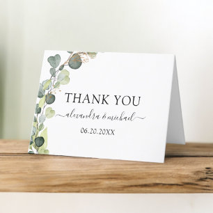 Tarjeta De Agradecimiento Eucalyptus Greenery Succulant Elegant Gracias