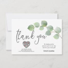 Tarjeta De Agradecimiento Eucalyptus Leaf Script Photo QR Code Gracias