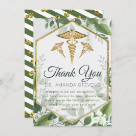 Tarjeta De Agradecimiento Eucalyptus Purpurina Greenery Médica Gracias Tarje