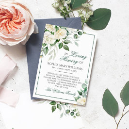 Tarjeta De Agradecimiento Eucalyptus White Sympathy Memory Memory (Memoria d