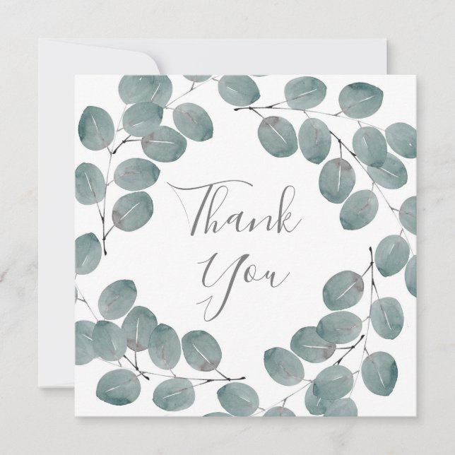Tarjeta De Agradecimiento Eucalyptus Wreath (Anverso)