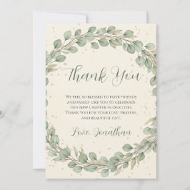 Tarjeta De Agradecimiento Eucalyptus Wreath Baby Shower Gracias