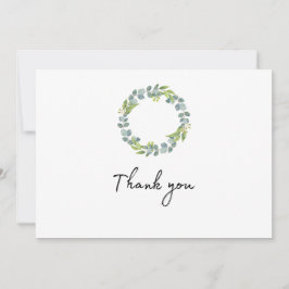 Tarjeta De Agradecimiento Eucalyptus Wreath Wedding Thank You Folded Card