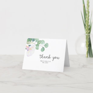Tarjeta De Agradecimiento Eucalyptus y Calla - Bridal Shower gracias