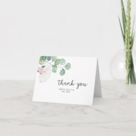 Tarjeta De Agradecimiento Eucalyptus y Calla - Bridal Shower gracias
