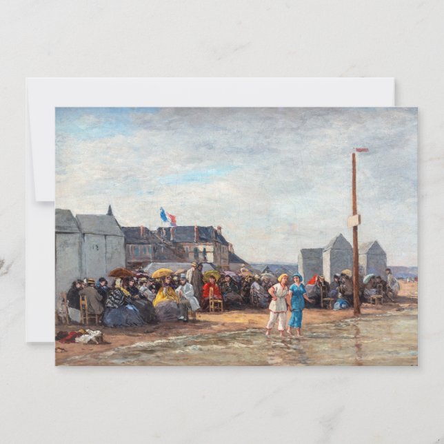 Tarjeta De Agradecimiento Eugene Boudin - Hora del baño en Trouville (Anverso)
