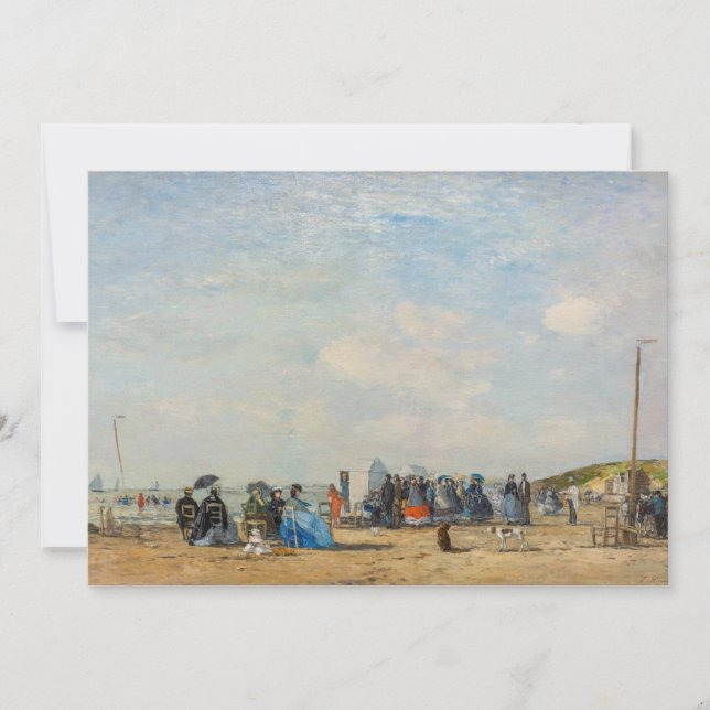 Tarjeta De Agradecimiento Eugene Boudin - Reuniéndose en la playa (Anverso)