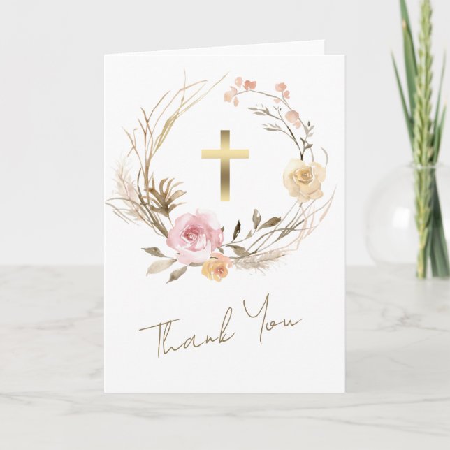 Tarjeta De Agradecimiento evento religioso Gracias carta (Anverso)