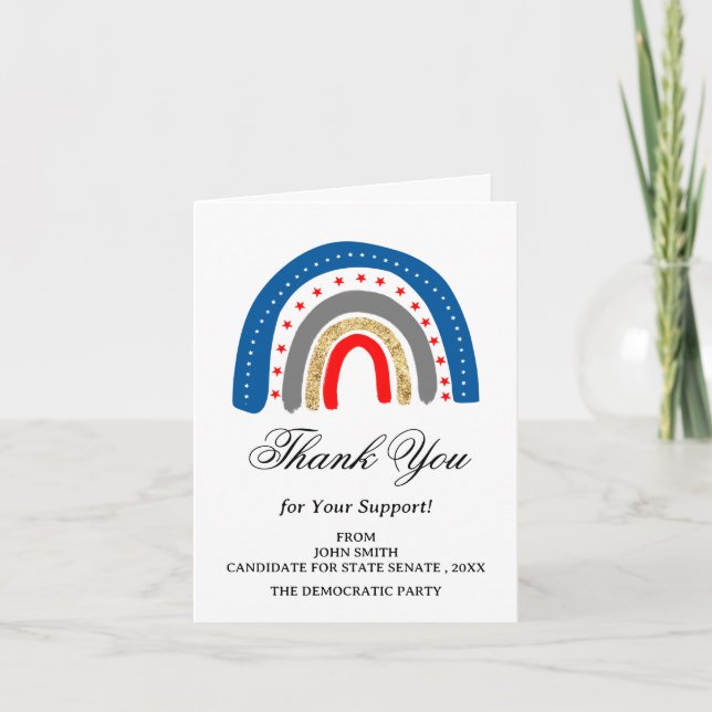 Tarjeta De Agradecimiento Evento único de campaña política o colaborador (Anverso)