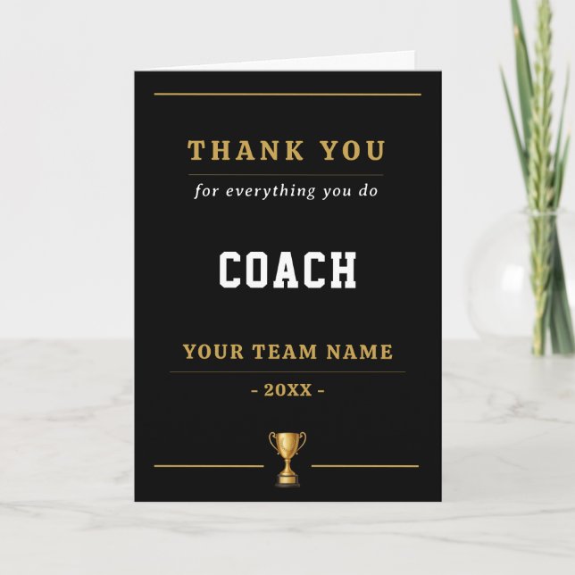 Tarjeta De Agradecimiento Everything You Do Trophy Coach  (Anverso)
