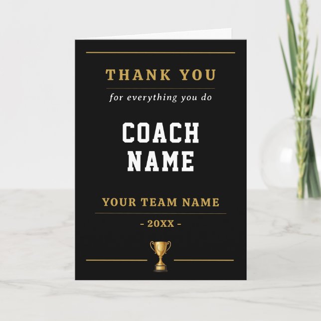 Tarjeta De Agradecimiento Everything You Do Trophy Coach Name (Anverso)