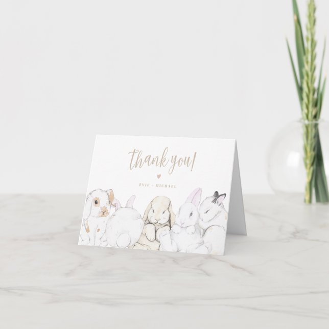 Tarjeta de agradecimiento EVIE Cute Pastel Rubor B (Anverso)