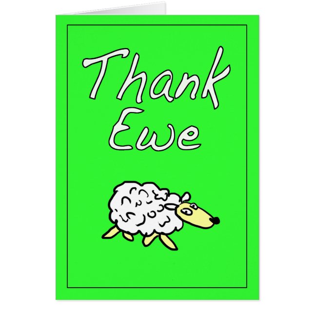 Tarjeta de agradecimiento Ewe (You) - Personalizar (Frente)