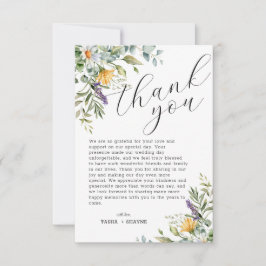 Tarjeta de agradecimiento exclusiva de Boda Wildfl