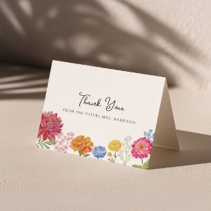 Tarjeta De Agradecimiento Exhibición de jardín floral colorido en la ducha