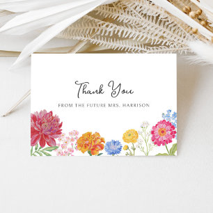 Tarjeta De Agradecimiento Exhibición de jardín floral colorido para ducha