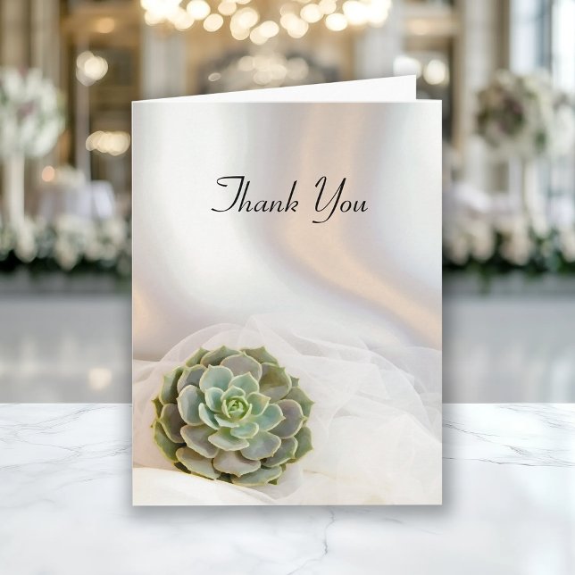 Tarjeta De Agradecimiento Éxito verde en el Boda blanco Gracias (Subido por el creador)