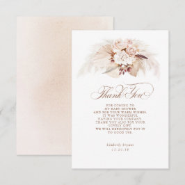 Tarjeta De Agradecimiento Exótica Pampas Grass Floral Baby Shower Gracias