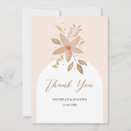 Tarjeta De Agradecimiento Exótico Boho Terracota Floral Acuarela