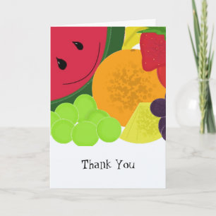 Tarjeta De Agradecimiento Explosión Divertida de Frutas Gracias