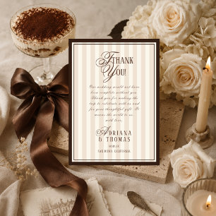 Tarjeta De Agradecimiento Expreso de Boda Caligrafía Dinero Antiguo