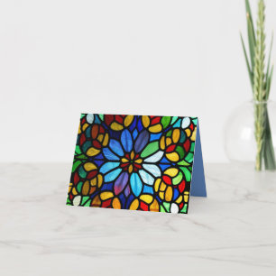 Tarjeta De Agradecimiento Exquisita elegancia de vidrio con manchas florales