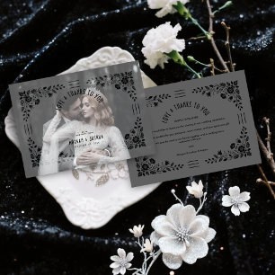 Tarjeta De Agradecimiento Exquisite Vintage Botanical Floral Vellum Style