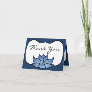 Tarjeta De Agradecimiento Exquisito Lotus en Blue Gracias Card