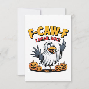 Tarjeta De Agradecimiento F-Caw-F Me Refiero A Boo Gracioso Cráneo Halloween