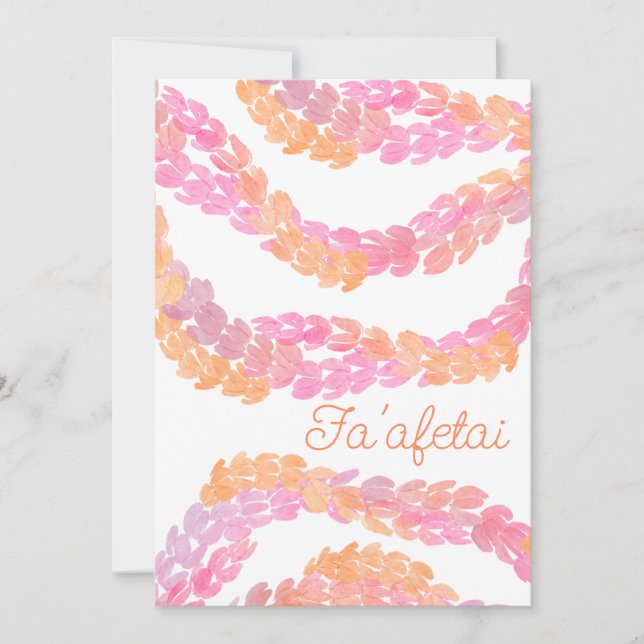 Tarjeta De Agradecimiento Fa'afetai (Anverso)