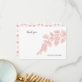 Tarjeta De Agradecimiento Fábrica de frutas de uva Champagne Retro