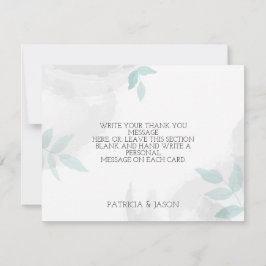 Tarjeta De Agradecimiento Fábrica de menta suave y Boda gris