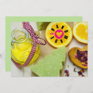 Tarjeta De Agradecimiento Fabricado a mano con amor Jabón Maker Árbol de Nav