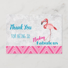Tarjeta De Agradecimiento Fabuloso aleteo de Pun con Flamenco Rosa Gracias