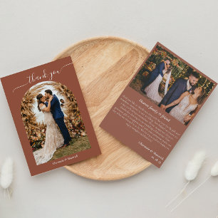 Tarjeta De Agradecimiento Fácil foto de Boho Pampas Grass Terracotte