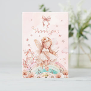 Tarjeta De Agradecimiento Fairy Chica Magic Teapot Rainbow Photo Birday