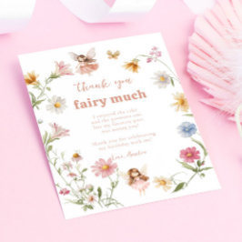 Tarjeta De Agradecimiento Fairy Colorful Widflower Girl 1st Birthday