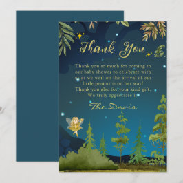Tarjeta De Agradecimiento Fairy Enchanted Forest Baby Shower Gracias
