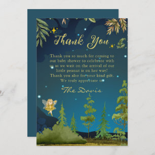 Tarjeta De Agradecimiento Fairy Enchanted Forest Baby Shower Gracias