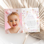 Tarjeta De Agradecimiento Fairy First Birthday Fairy First Fiesta Photo<br><div class="desc">Fairy First - A lindo Fairy themed 1ª foto de cumpleaños número de agradecimiento para tu pequeña fiesta de cumpleaños. Nuestro diseño incluye hadas acuarelas, flores rosadas y púrpuras, mariposas y un elegante tipo de letra de guión, lo que convierte a este tema en el más lindo cumpleaños. Elementos coincidentes...</div>